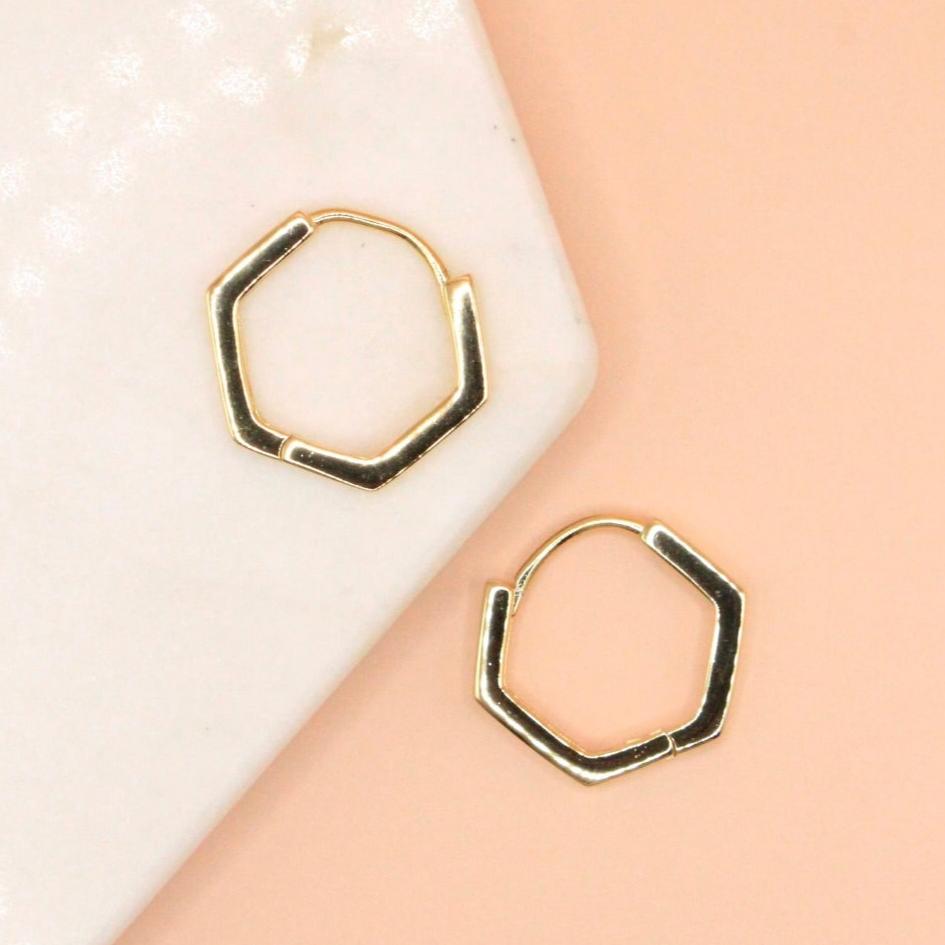 Bold Hexagon Hoops