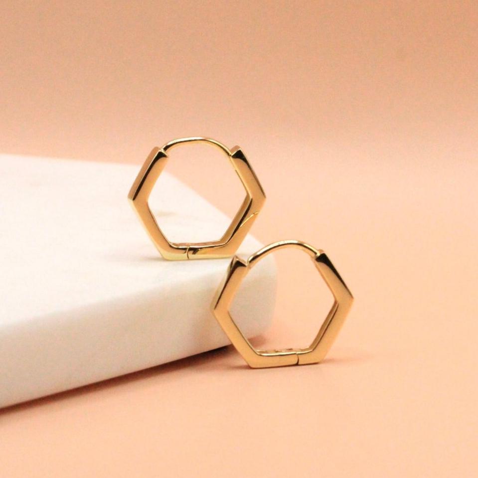 Bold Hexagon Hoops