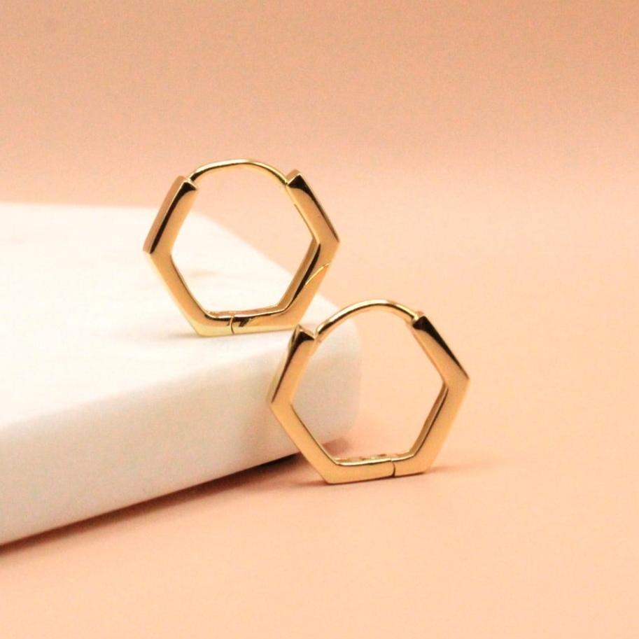 Bold Hexagon Hoops