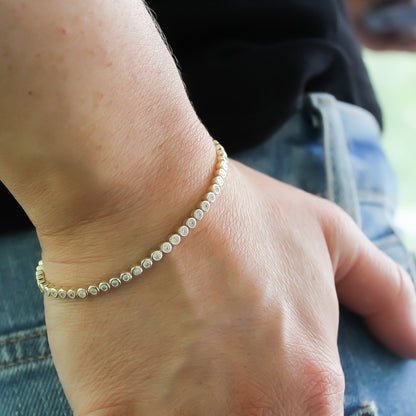 CHLOE + LOIS CHLOE TENNIS BRACELET IN 14K GOLD WITH WHITE CZ