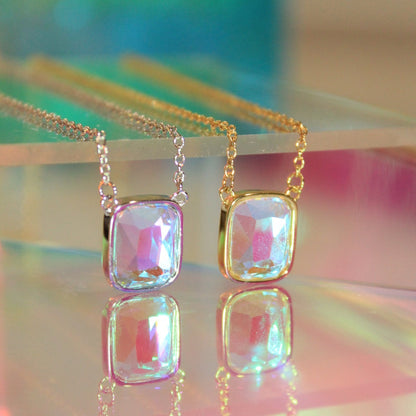 Cushion Necklace in Angel Aura Quartz