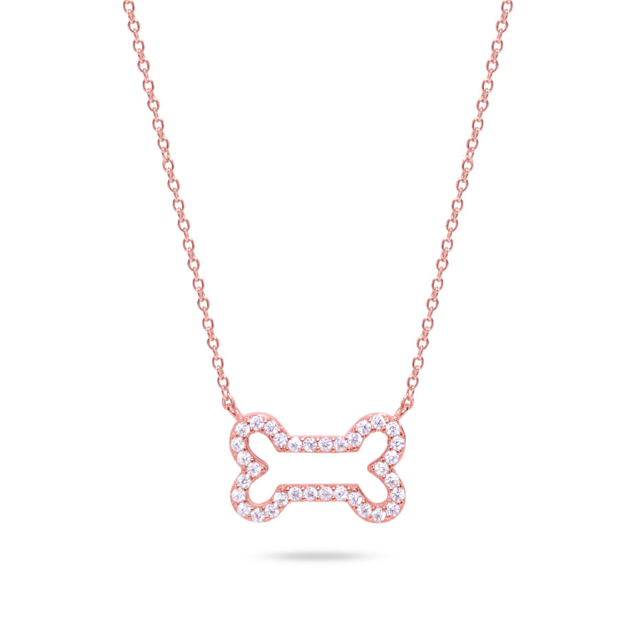 Rose Gold Dog Bone Necklace by Chloe + Lois