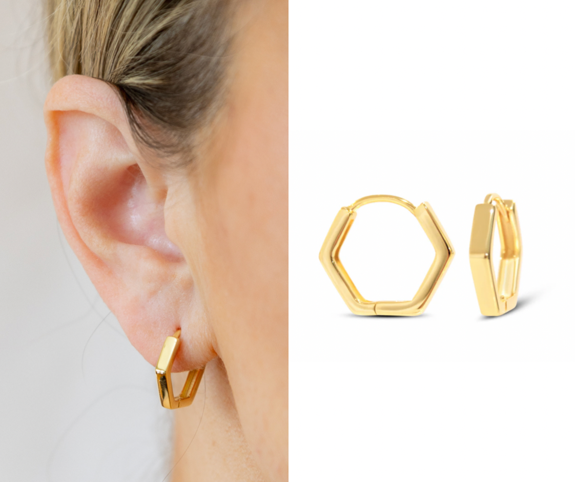 Bold Hexagon Hoops