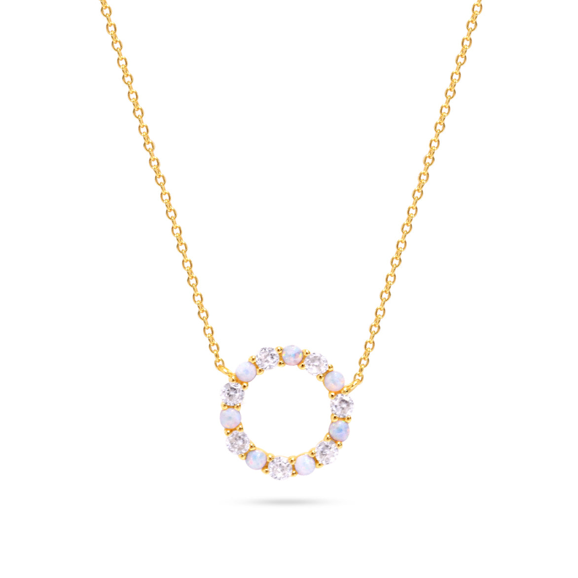 Infinity Necklace in White Opal