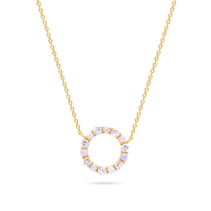 Infinity Necklace in White Opal