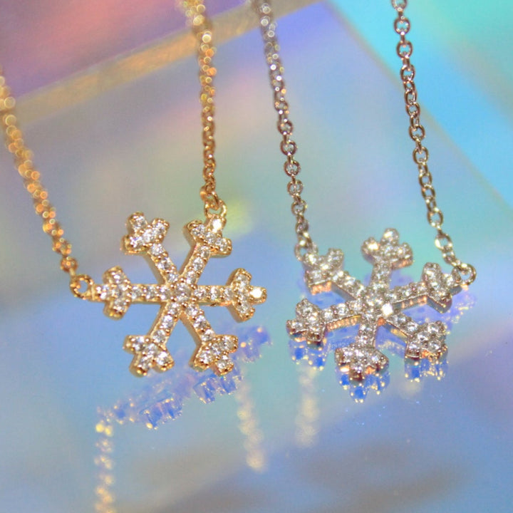 Snowflake Necklace by Chloe + Lois in Sterling Silver and 14k Gold