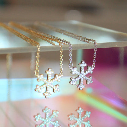 Snowflake Necklace in Sterling Silver and 14K Gold by Chloe + Lois