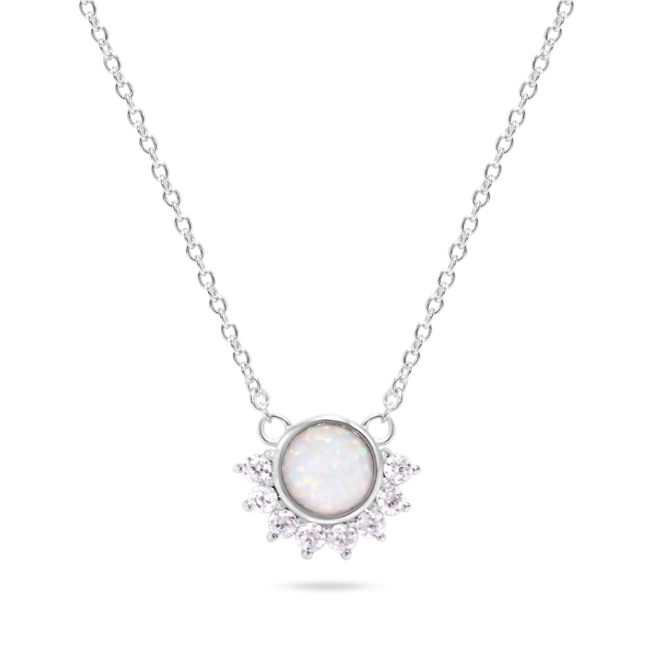 "Lois" Necklace in White Opal Necklaces Chloe + Lois Sterling Silver 