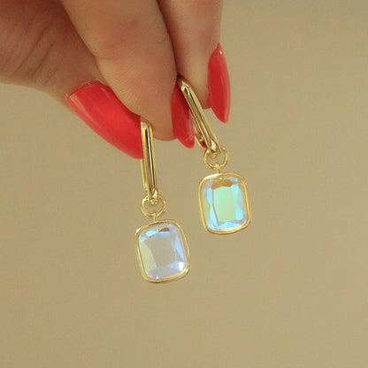 Chloe + Lois Charm Hoop Earrings in Angel Aura Quartz