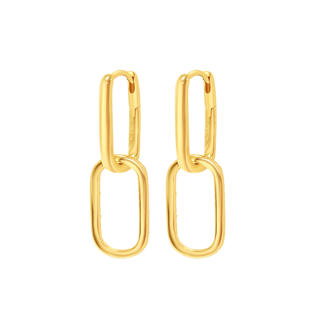 Chloe + Lois Luxe Link Hoop Earrings in 14k Gold