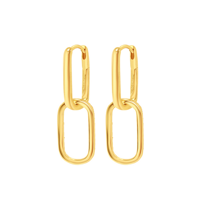 Chloe + Lois Luxe Link Hoop Earrings in 14k Gold