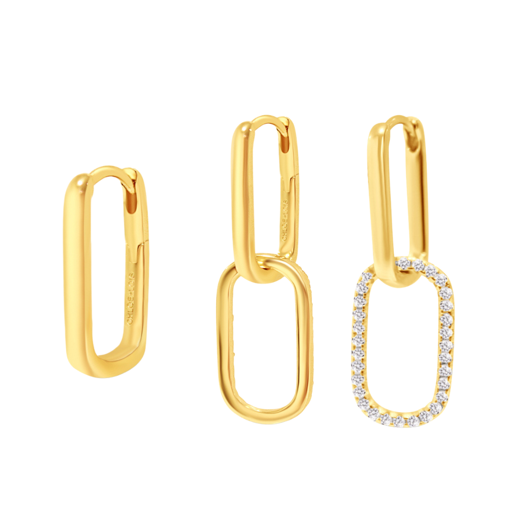 Chloe + Lois Luxe Link Hoop Earrings in 14k Gold