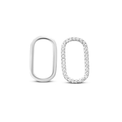 White Cubic Zirconia Oval Pave Charm