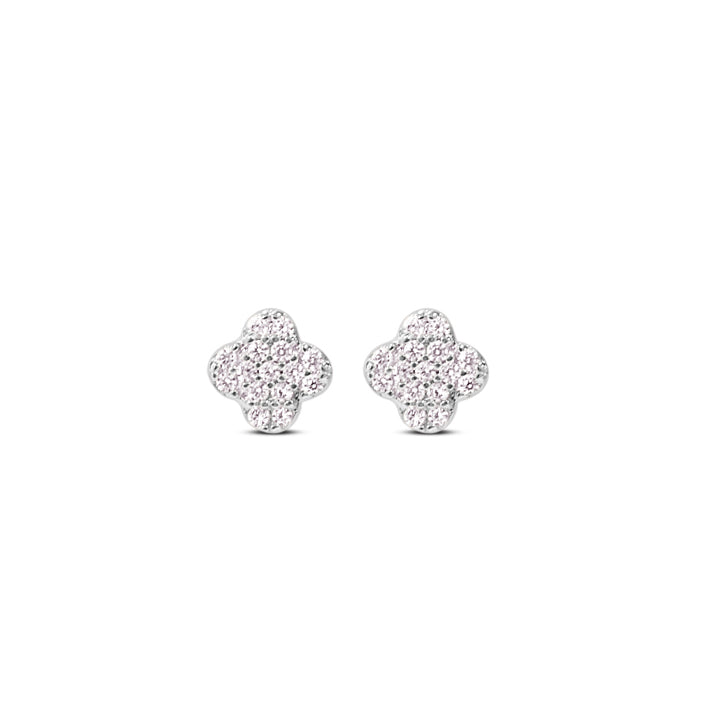 Chloe + Lois Dainty Clover Stud Earrings in Sterling Silver