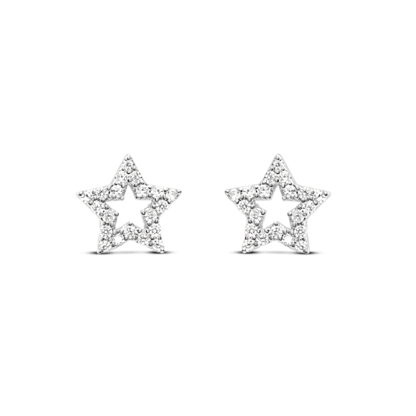 Mini Pave Star Earrings in Sterling Silver by Chloe + Lois 