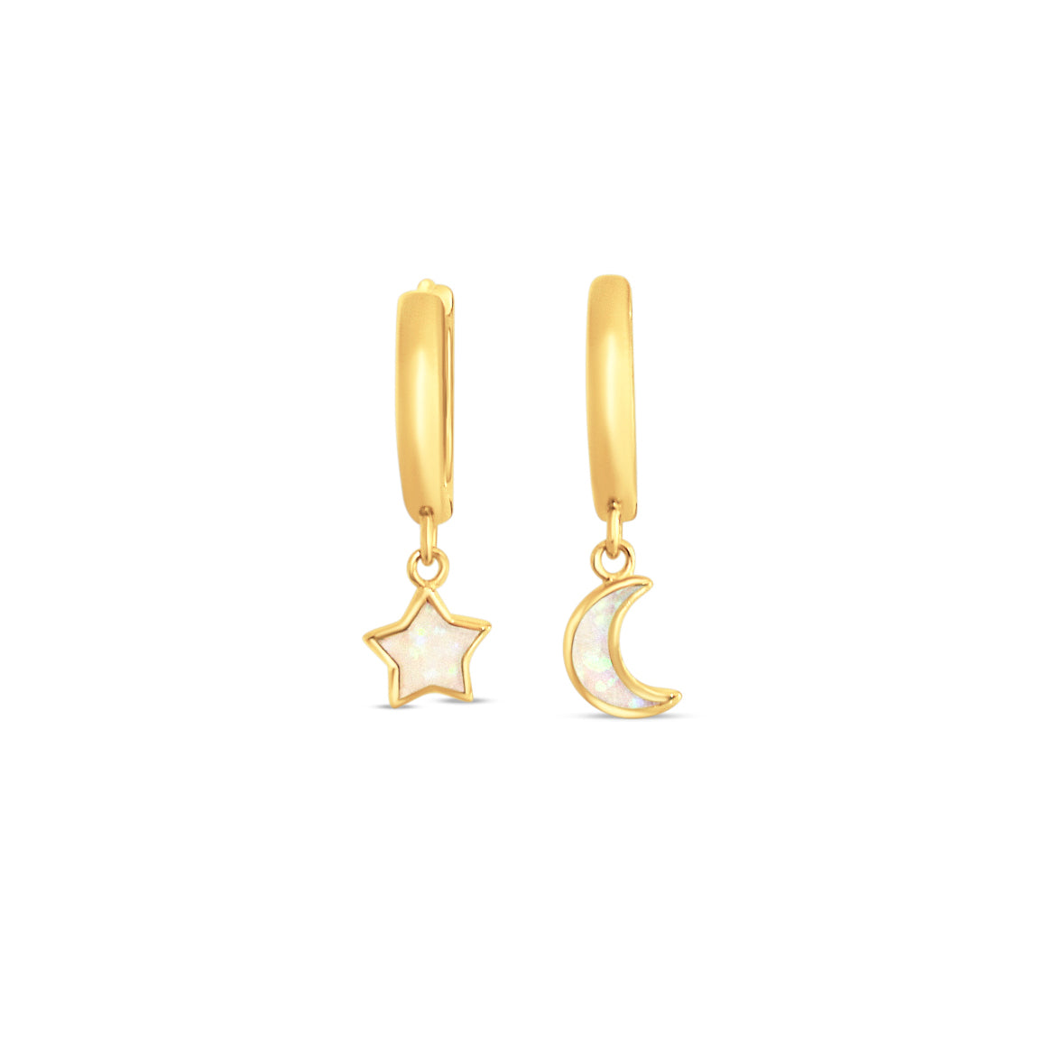 Chloe star and 2025 moon hoop earrings