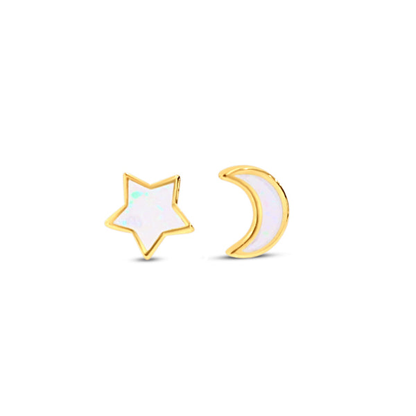 ムーンストーンがかわいい【leah alexandra】DUO STUDS Leah Alexandra Anni Studs Moonstone Sil - Wings of Hope
