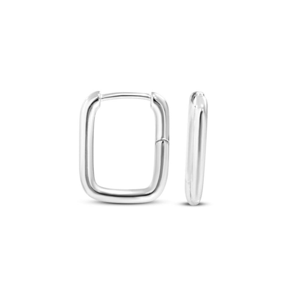 Chloe + Lois Oval Hoop Earrings in Sterling Silver