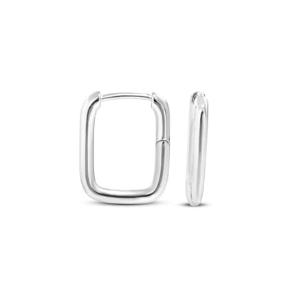 Chloe + Lois Oval Hoop Earrings in Sterling Silver