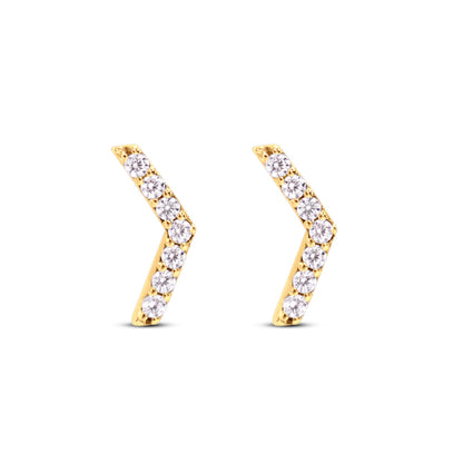 Pavé Chevron Stud Earrings