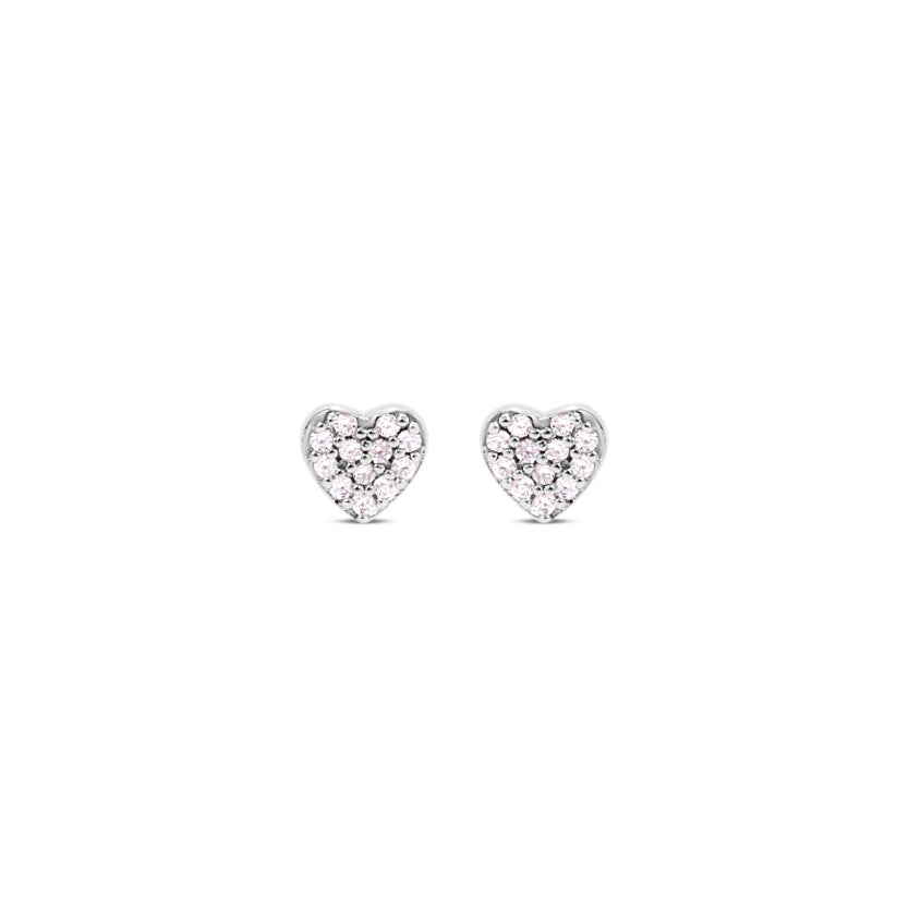 Pavé Heart Studs