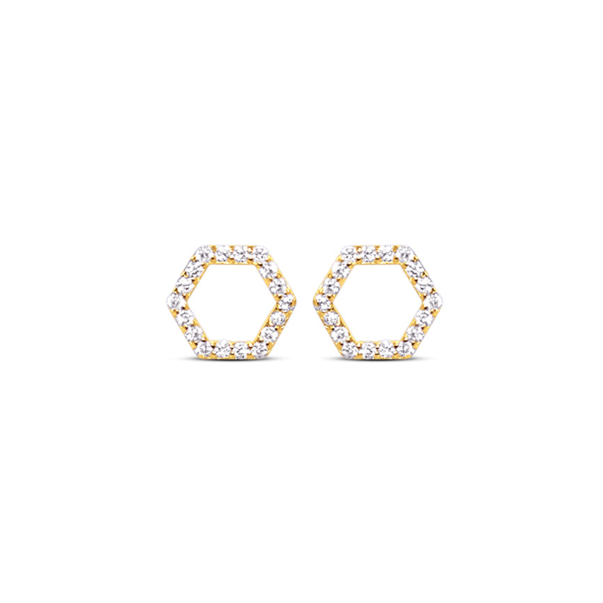 Pavé Hexagon Studs