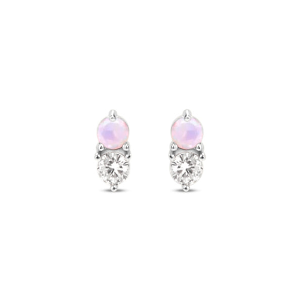 Chloe + Lois Dainty Pink Cubic Zirconia Stud Earrings