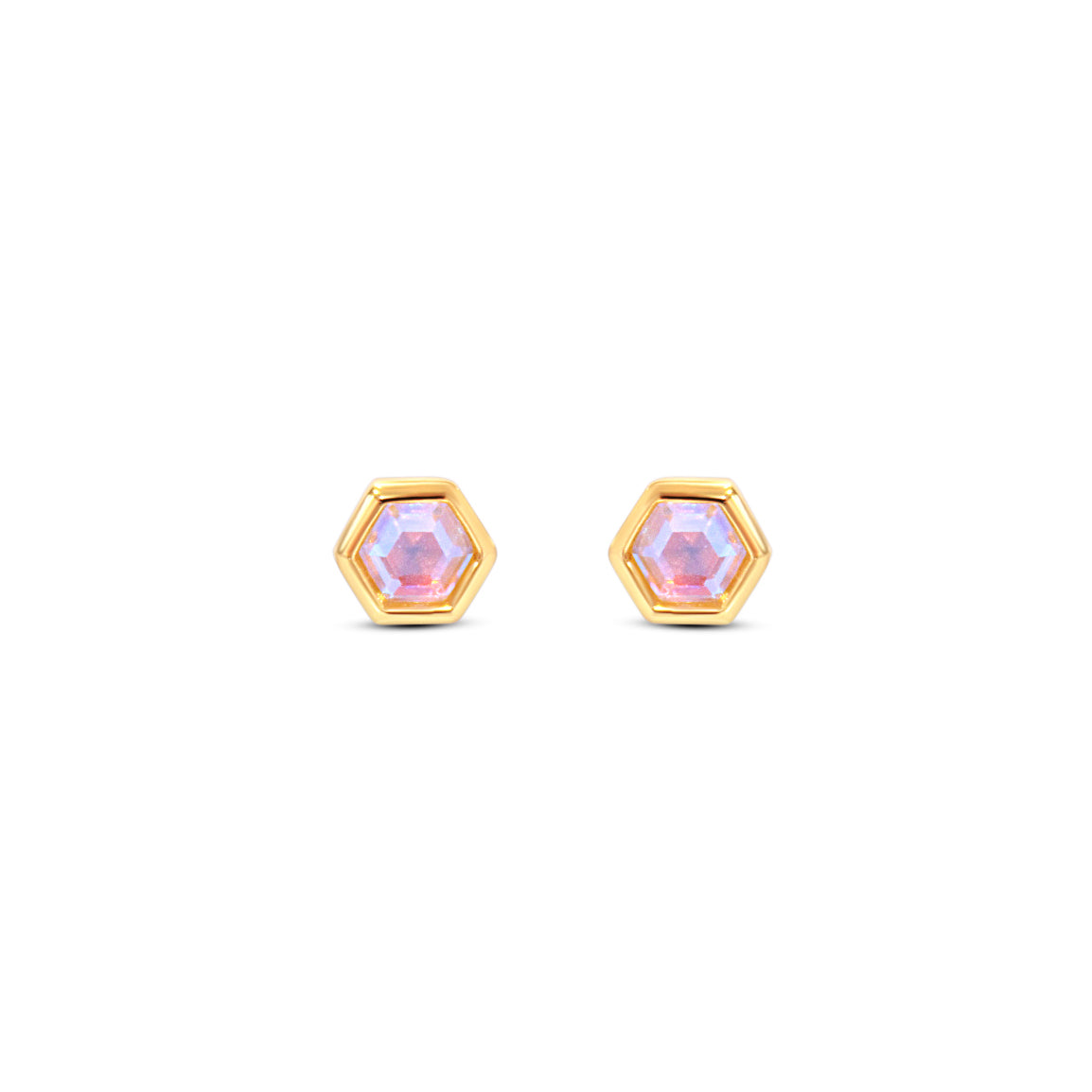 Mini Hex Stud Earrings