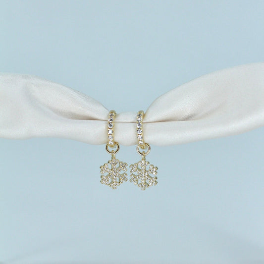 Mini Snowflake Pavé Hoops