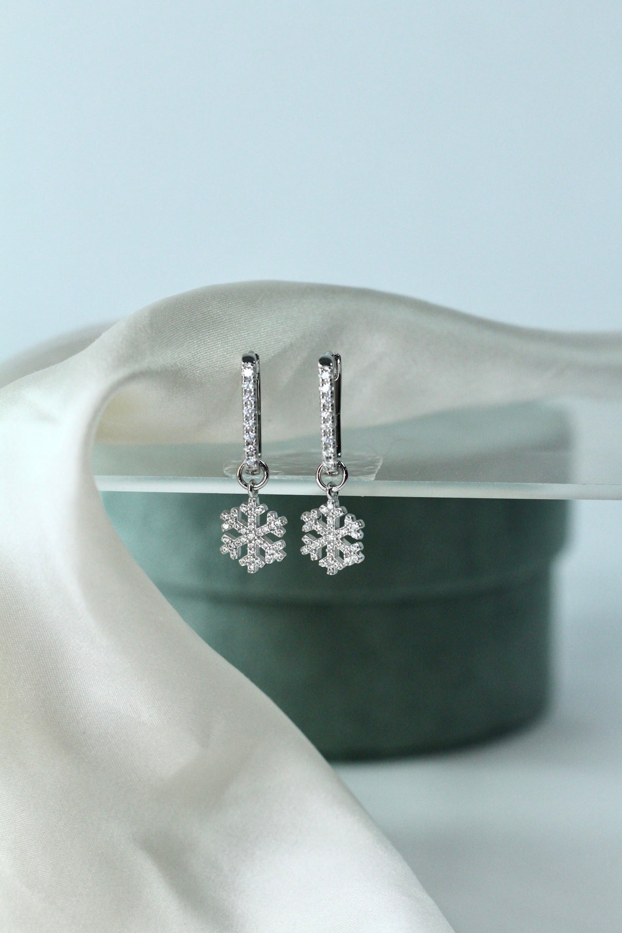 Snowflake Pavé Hoops