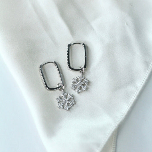 Snowflake Pavé Hoops