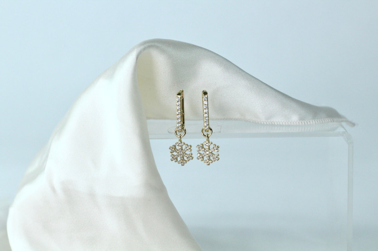 Snowflake Pavé Hoops