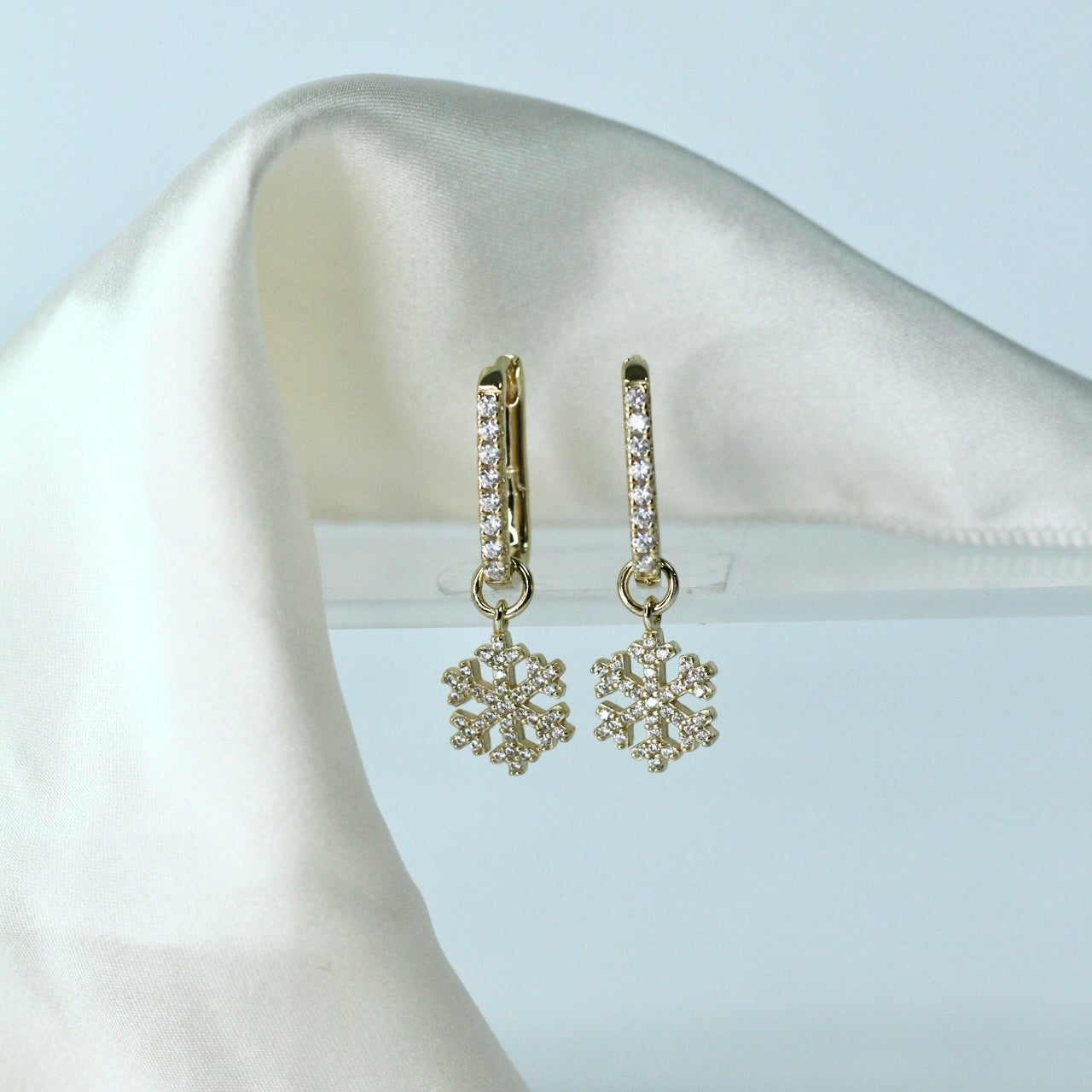 Snowflake Pavé Hoops