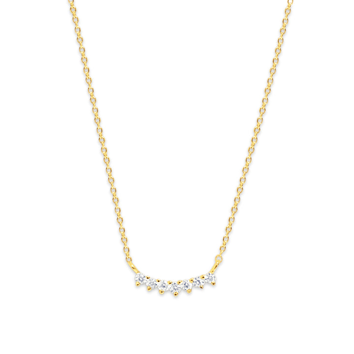 Chloe + Lois Dainty Minimalist Necklace in White CZ and 14k gold