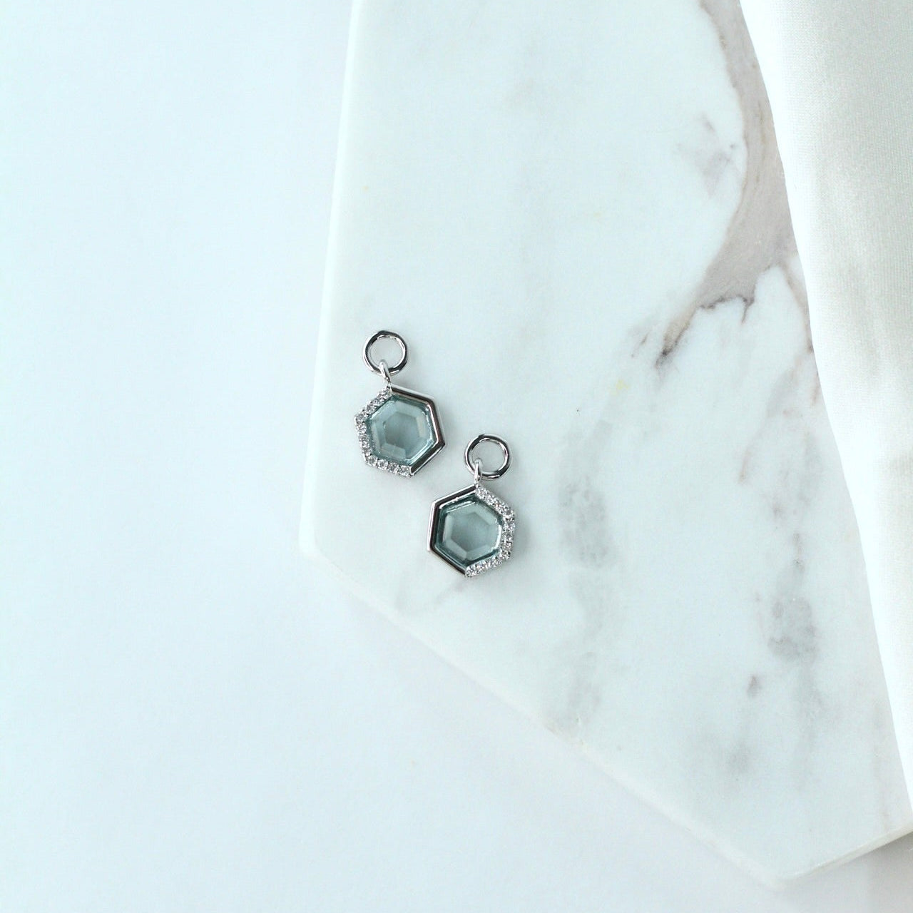 Stardust Hoop Charms in Aquamarine