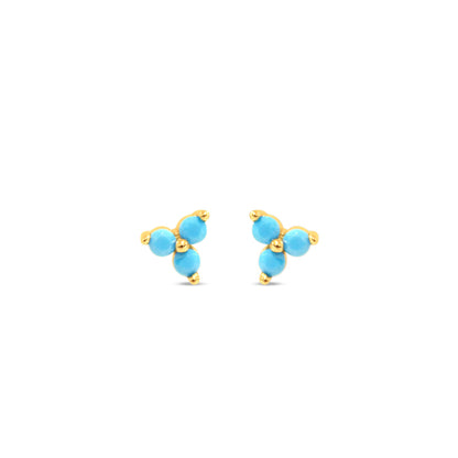 Turquoise Cluster Stud Earrings