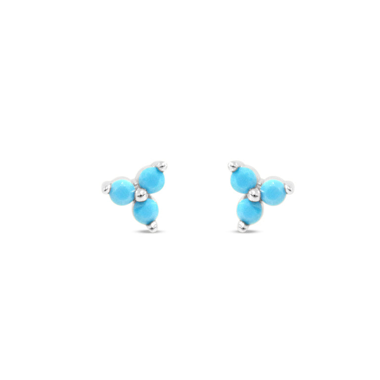 Turquoise Cluster Stud Earrings