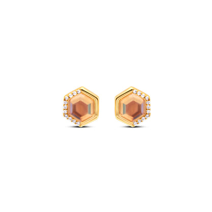 Stardust Healing Stone Studs in Citrine