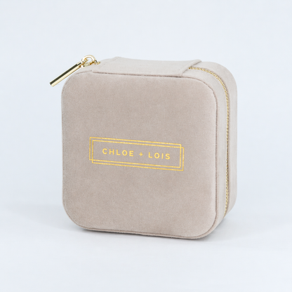 Beige Travel Jewelry Box