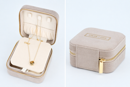 Beige Travel Jewelry Box