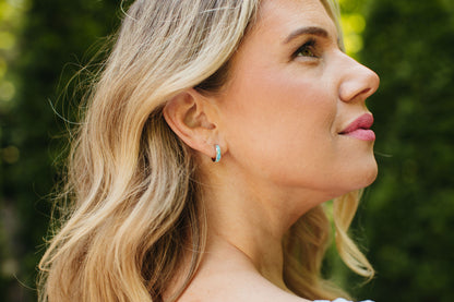 Chloe + Lois Blue Opal Hoop Earrings