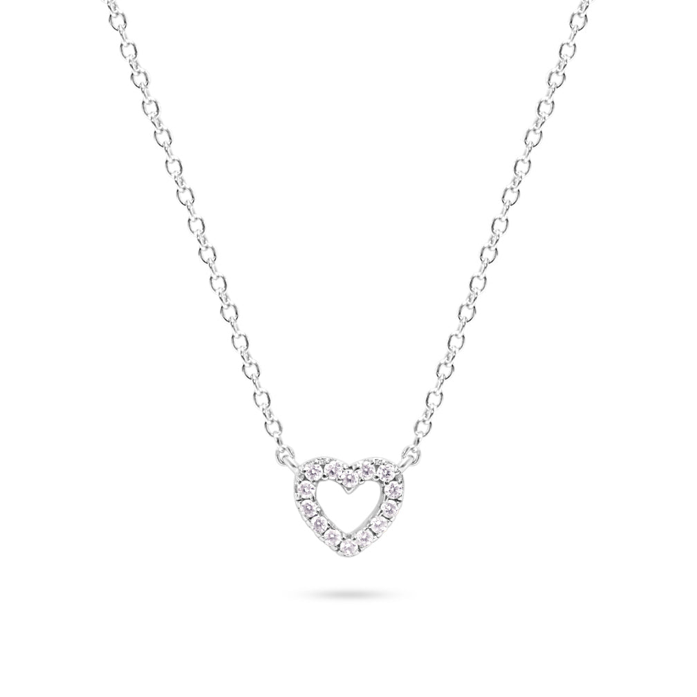 Mini Pave Heart Necklace