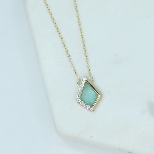 Stardust Kite Necklace in Sea Glass