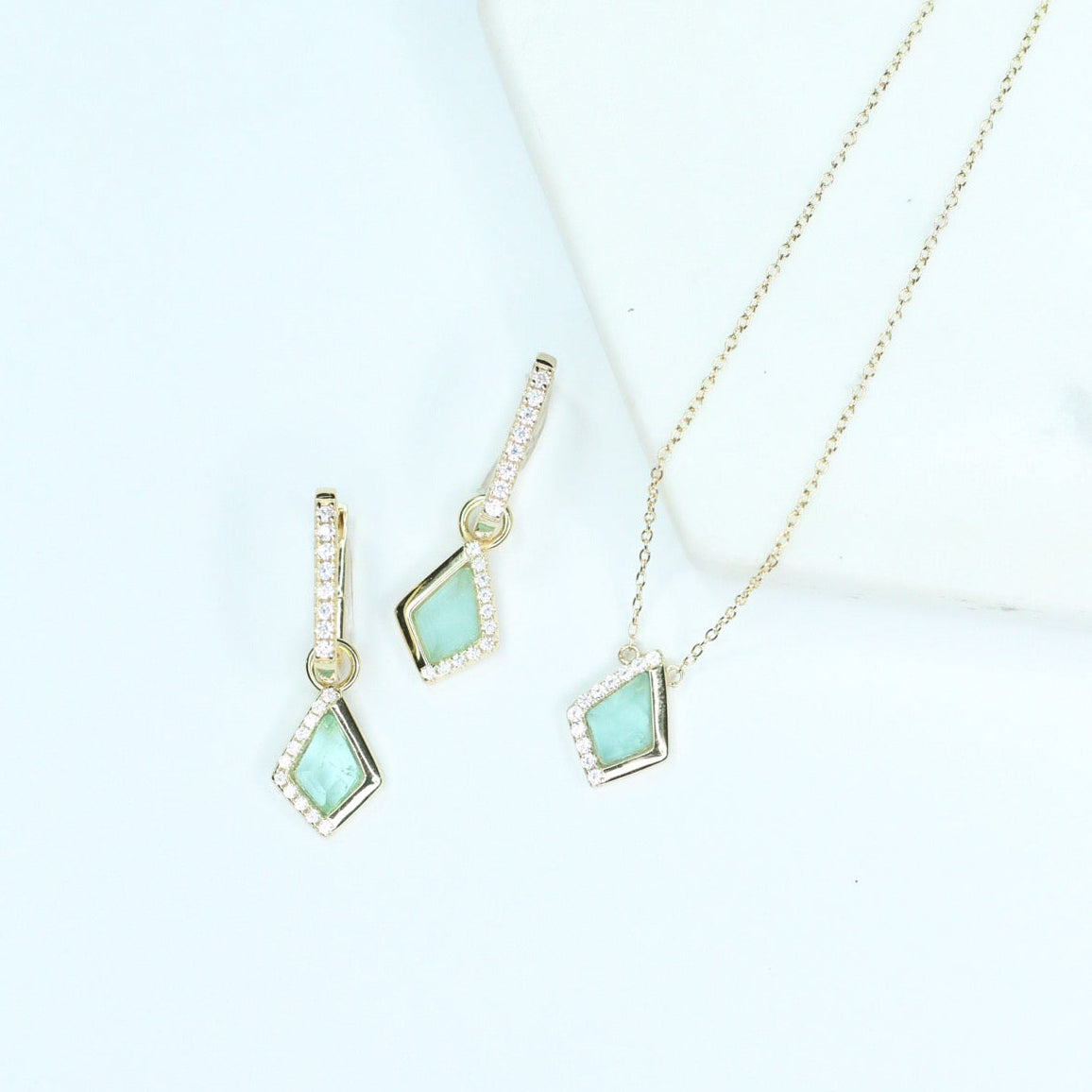 Stardust Kite Necklace in Sea Glass