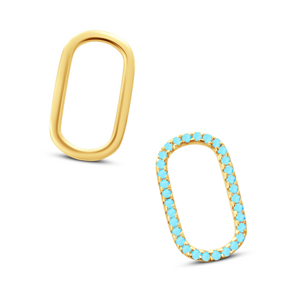 Oval Pave Charm in Turquoise