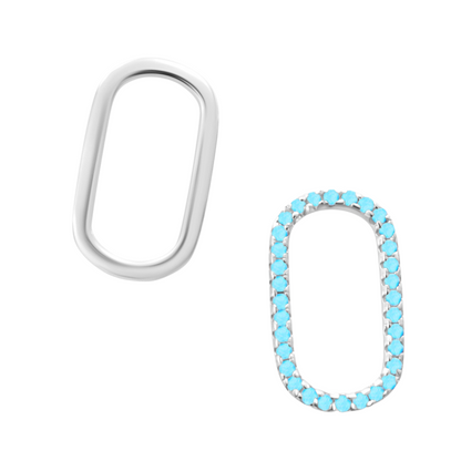 Oval Pave Charm in Turquoise