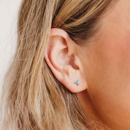 Turquoise Cluster Stud Earrings