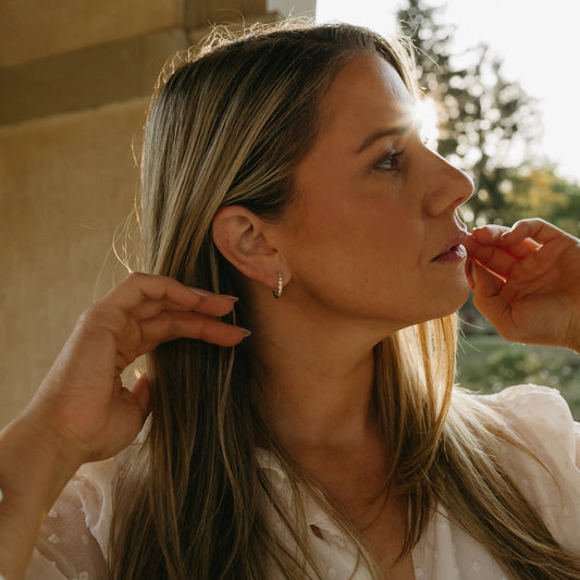 Chloe + Lois Geometric Hoop Earring in 14K Gold