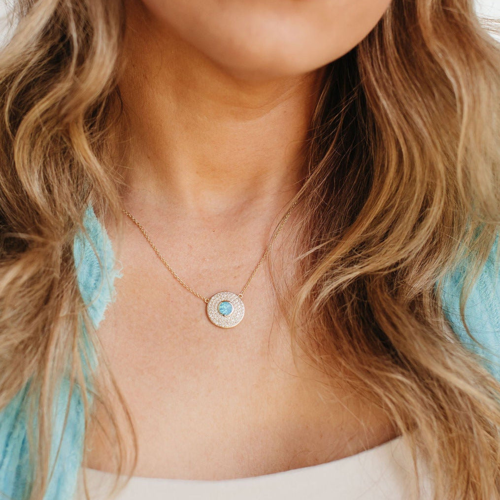 Chloe + Lois MOD Necklace in Blue Opal