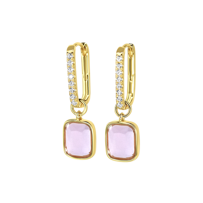 Luxe Cushion Hoops in Blush Lilac